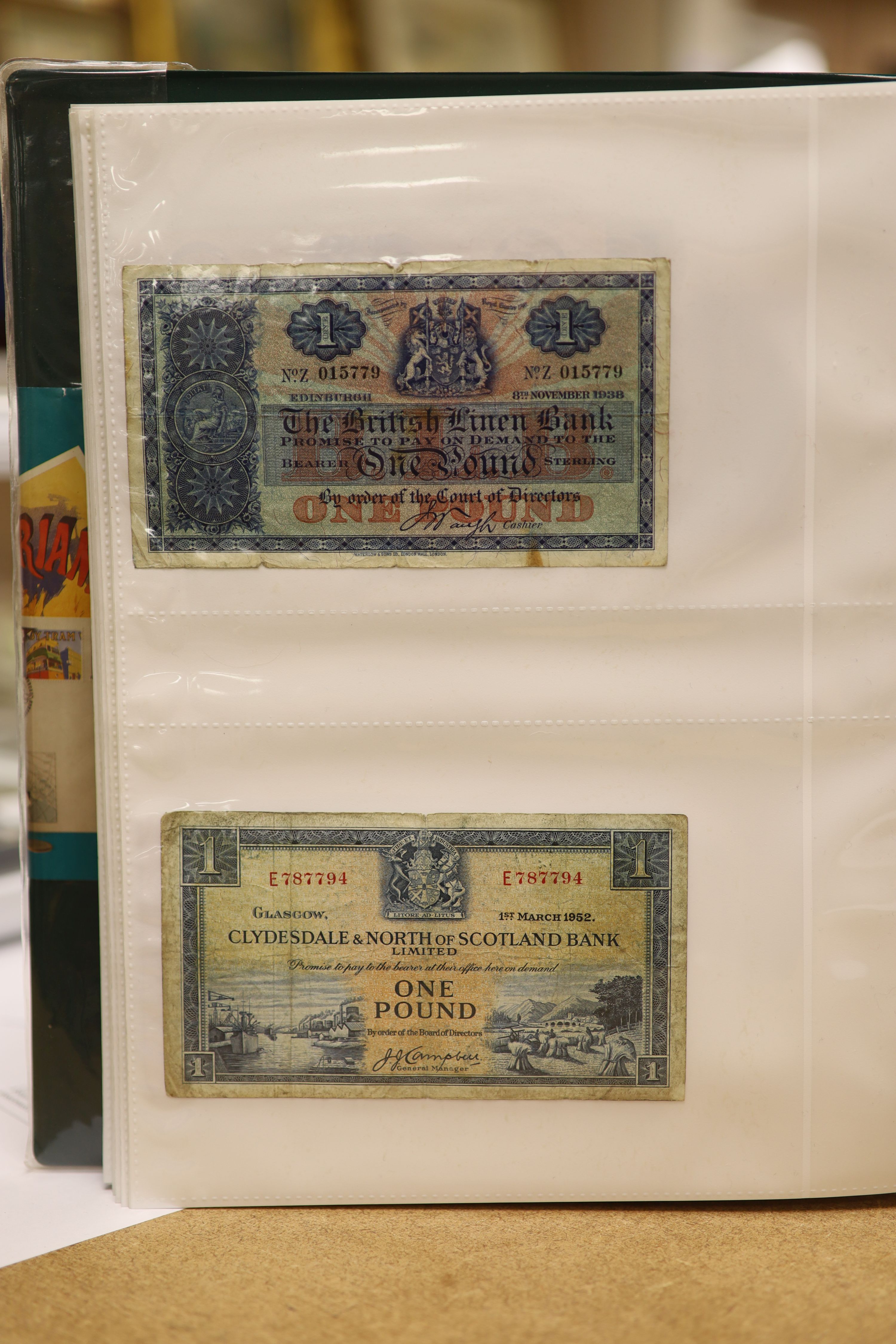 A collection of Bank of England and Scottish banknotes to include: 21 QEII 10 shillings, 14 O'Brien and Beale 10 shillings, 1 Peppiatt 10 shillings, 4 Hallam one pound notes, 18 O'Brien or Beale one pound notes, 8 Peppia